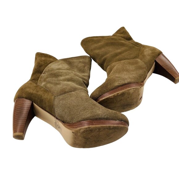 Very Volatile Boots Heeled Suede Leather Wool Lined size 8 - Picture 4 of 7